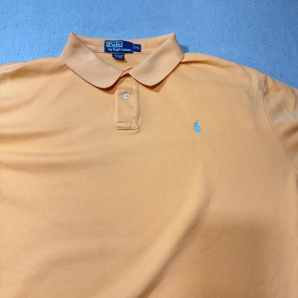 Polo Ralph Lauren Polo Shirt Mens XXL Orange Excellent Short Sleeve Cotton Pique